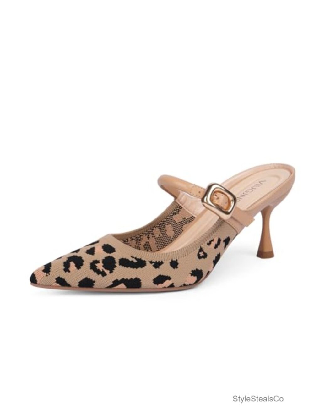 Women's Kitten Heel Mules Slip-On Pointed Toe 2.75in Stiletto Heels